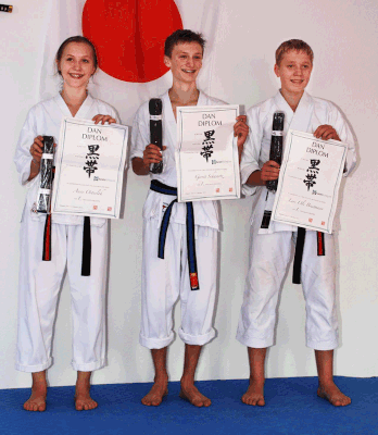 Osterloh, Anne | Schwartz, Gerrit | Breitmeier, Lars | 1.Dan am 11.10.2014 bei Arno Wagner Sensei in Meppen