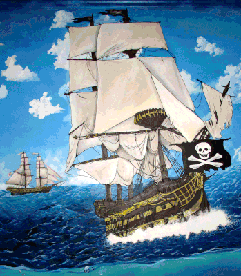 Pirate Ship, Galleon Mural Mesquite Tx
