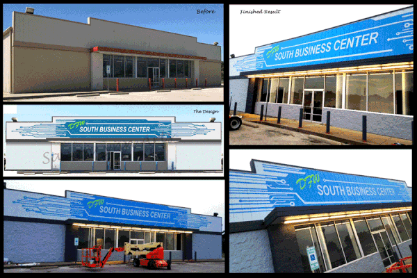 Full Store Front Repaint. Logo Design and Full Mural Sign, Cleburne Texas