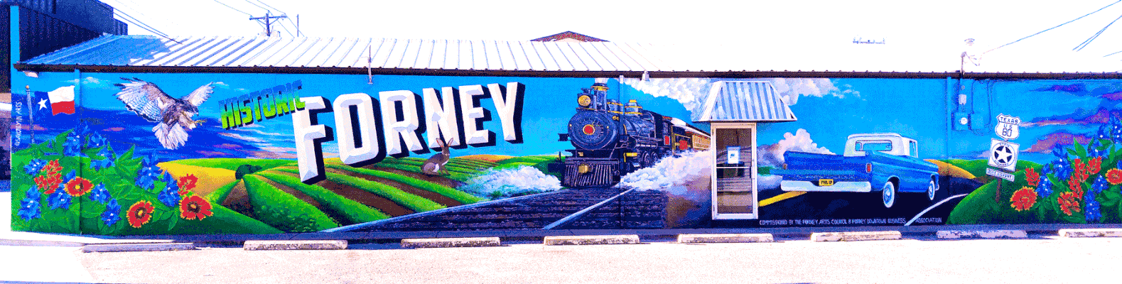 Huge Historic Mural Texas 12' x 90' 