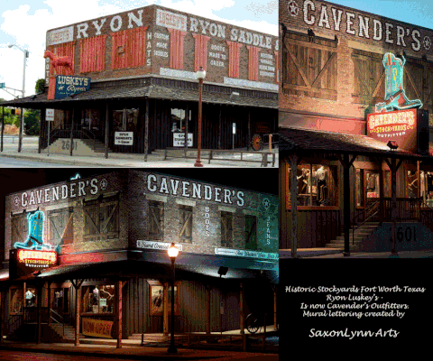 Historic Stockyards Mural  Cavender's Outfitters Fort Worth Texas. Ryan Luskeys