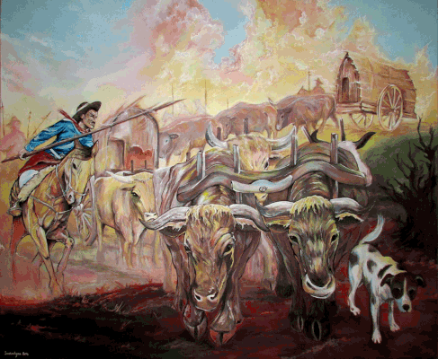 Brazilian Cattle Drive 6' x 5'