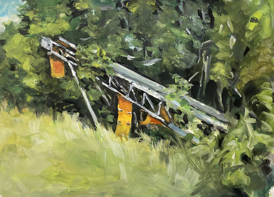 Altes Förderband auf dem Gelände der Zoitzmühle.