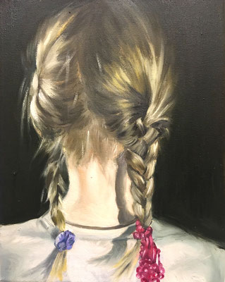 Zopfhalter 2018 Öl auf Leinwand 30X24