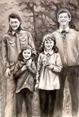 Wir Vier 2025 | Acryl auf Leinwand | 100x70