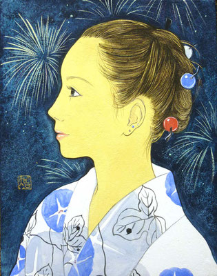 『花火の夜』2010年 F0号  個人蔵