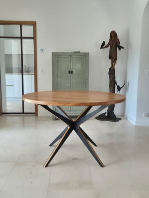 pied de table Mikado design SebYa coloris noir