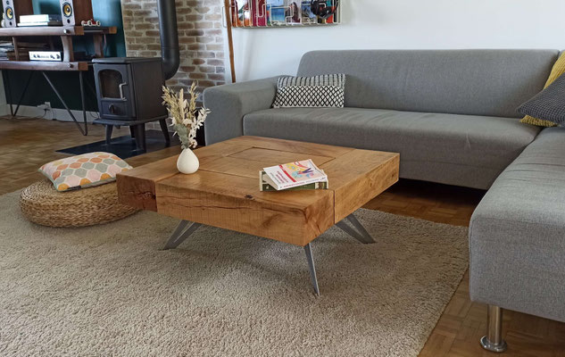 pied table basse en inox
