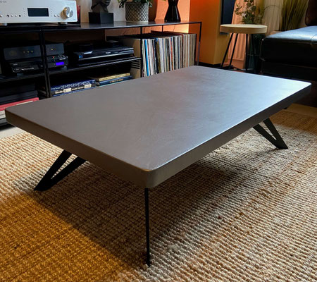 pied table basse pour plateau ciré béton
