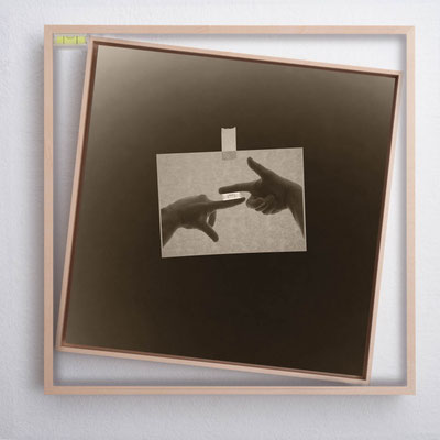 "TRYING TO LEVEL OUT REALITY" | 2025 | 35x35cm double framed, Inkjet Print on Dibond | Edition 1/1