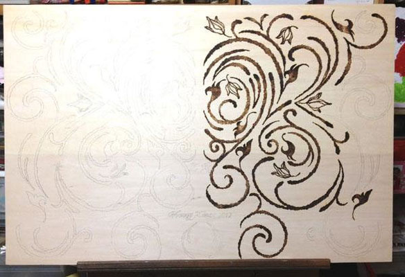 The half of the design was finished.