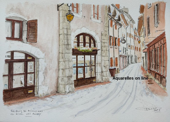 Faubourg des Annonciades sous la neige, Vieil annecy