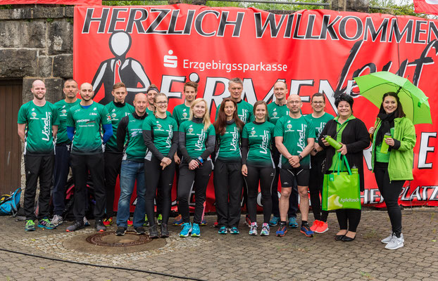 Das Mannschaftsfoto unserer Starter beim 12. Firmenlauf Erzgebirge
