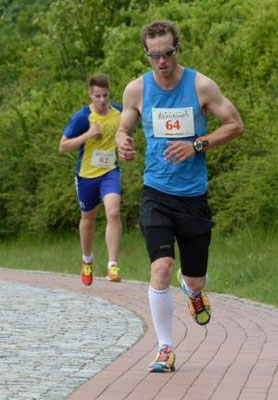 Marcus Günther & Benjamin Heinz (SV Burkhardtsgrün) beim Kurparklauf in Bad Schlema 2015