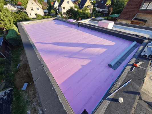 Die XPS-Dämmplatten von Austrotherm wurden als Wärmedämmung verlegt.