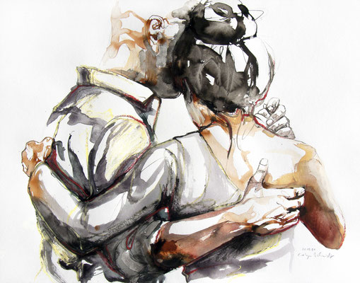 Tangokunst "Tangopaar N°69", 50x65 cm, Mischtechnik auf Papier, 2021 (verkauft)