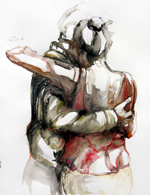 Tangokunst "Tangopaar N°62", 65x50 cm, Mischtechnik auf Papier, 2021 (verkauft)