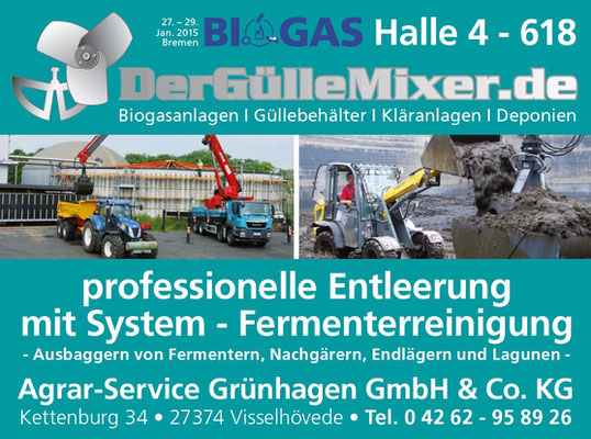 Biogas Fachverband e.V. Jahrestagung Bremen 2015 Agrar-Service Grünhagen GmbH & Co. KG