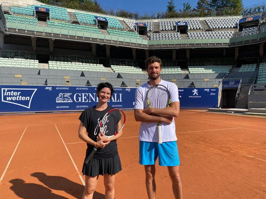 Tenniscamp in Kitzbühel mit Roger Federer Bezwingr Daniel Brands