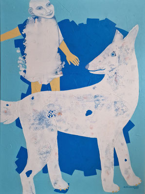 White Friend, 60x80cm, Acryl auf LW,2023