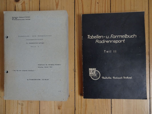 Tabellen- u. Formelbuch Radrennsport der DDR