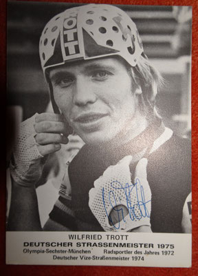 Autogrammkarte von Wilfried Trott in den 70er Jahren
