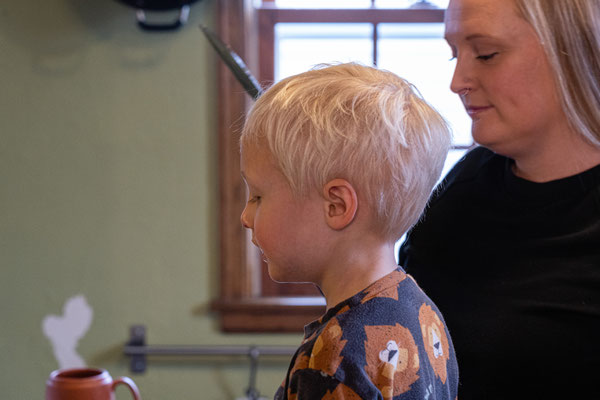 Owen and Zoe making Christmas Day breakfast