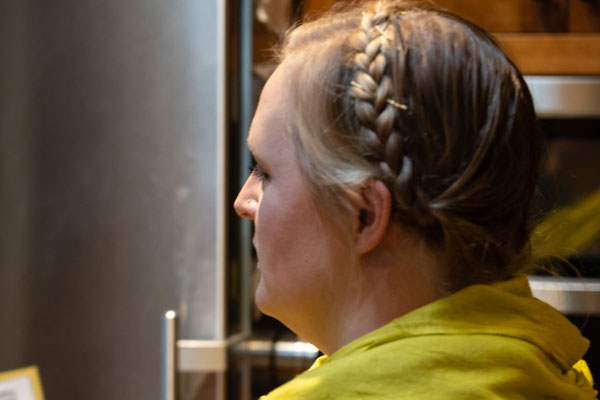 Zoe helping with Christmas Eve dinner