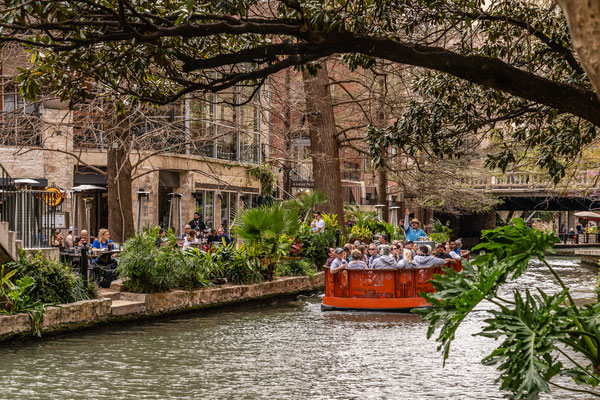 Cruise boat on Riverwalk - San Antonio
