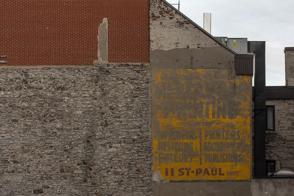 Montreal - past advertisement - old city building