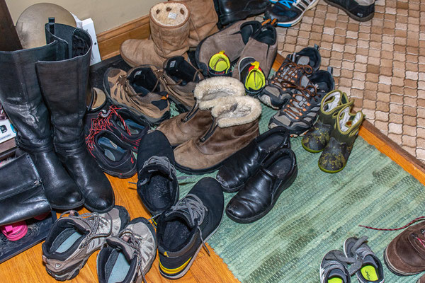 Front hall shoes.