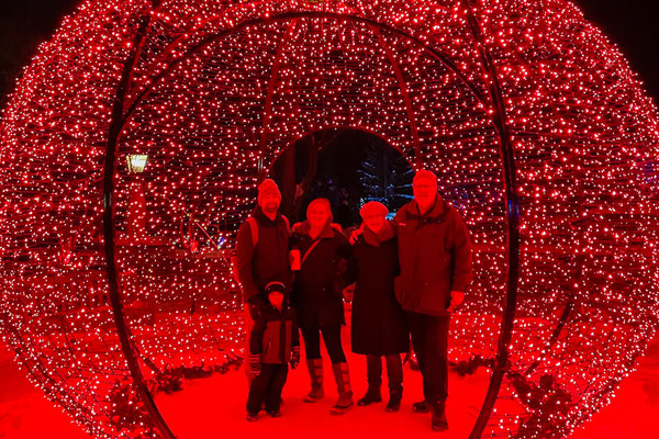 Inside the Christmas apple at the Minnesota Arboretum Light Show