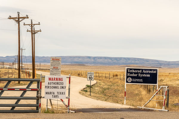 Warning Notice - Surveillance Blimp - Roadside - Marfa