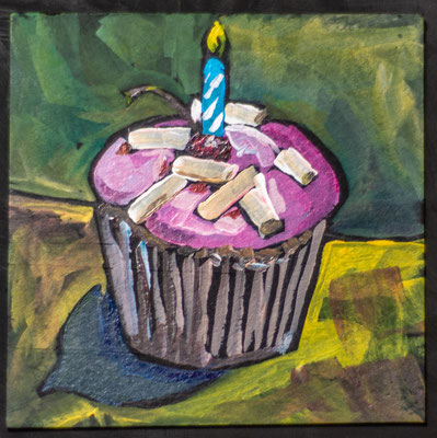 Kathy's birthday cupcake painting.