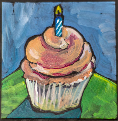 Kathy's birthday cupcake painting.