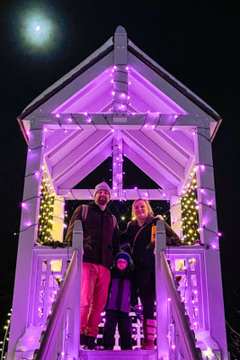 Inside the Christmas apple at the Minnesota Arboretum Light Show