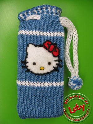 portacellulare in lana a maglia rasata con applicazione in feltro di Hello Kitty