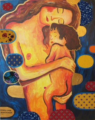 Mutter und Kind - Hommage an Klimt