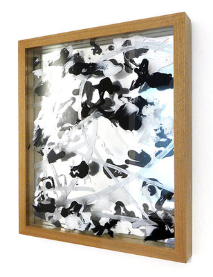 Rorschach’s Lover #2 2013 acrylic on glass and mirror of frame. polyethlene sheet 33 x 25.5cm