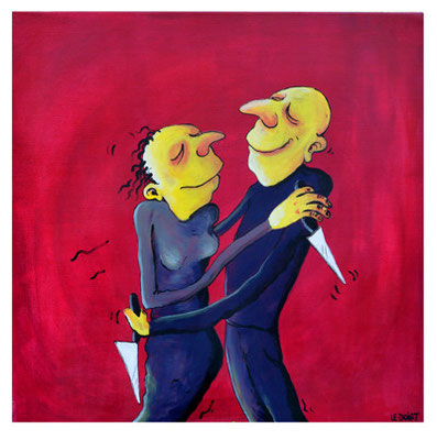 "Le secret de l'amour" 300 euros - Acrylique 60x60cm