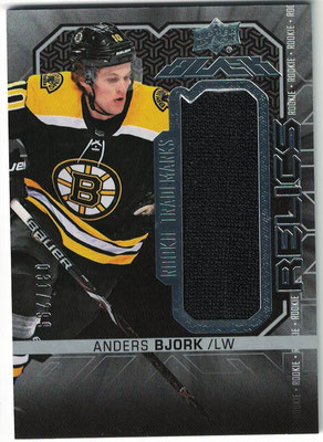 UD Black 17 Rookie Trademark Jersey n°RT-AB #31/299 - Anders BJORK - Bruins