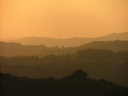 Avondrood vanaf terras