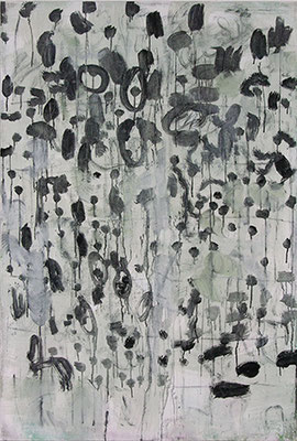 Die Birken | 2010, Eitempera auf Leinwand, 189 x 124 cm