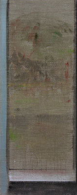 Fenster, Frühling | 2009, Eitempera, Tusche, Pastell/Leinwand, 150 x 60 cm