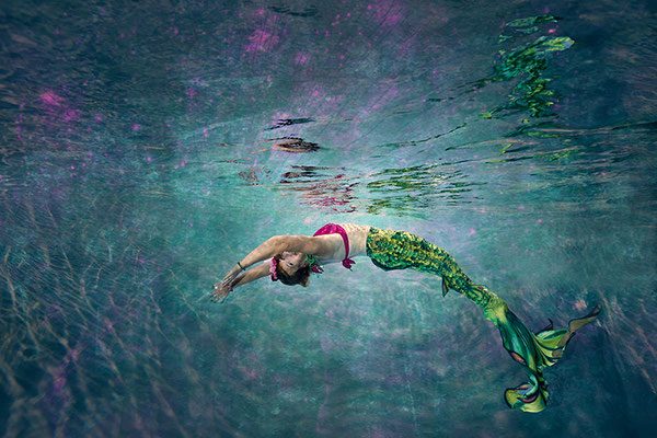 Meerjungfrauen Schwimmparty mit Unterwasserfotografie