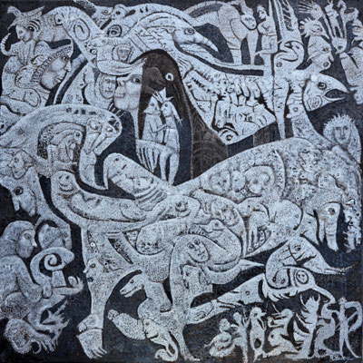 SERPENTIS Huile sur toile 80x80 cm