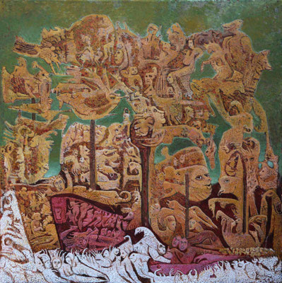SCEPTRUM Huile sur toile 80x80 cm