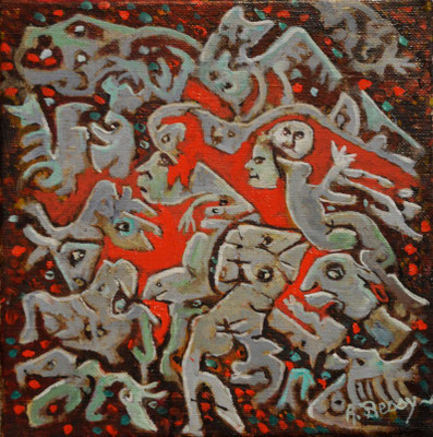 HOGGAR Huile sur toile 20x20 cm