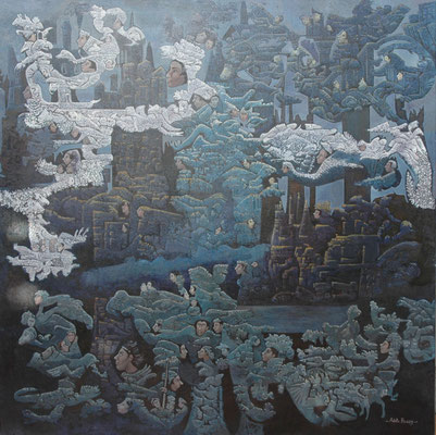 UTOPIA Huile sur toile 100x100cm