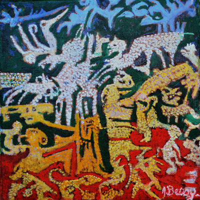 SALM Huile sur toile 20x20 cm